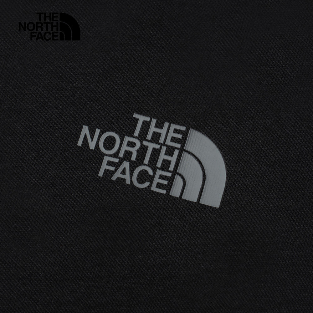 T️he North Face北臉男款黑色純棉大尺寸印花短袖T恤