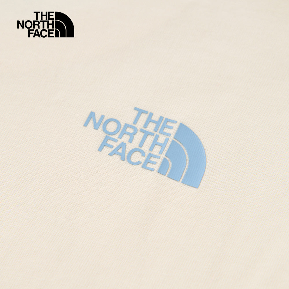 The North Face北臉女款米杏色趣味印花設計短袖T恤