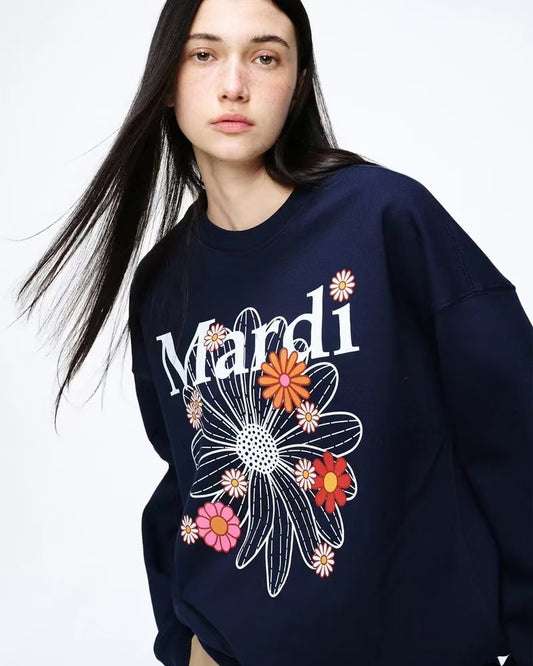 MARDI MERCREDI 印花大學TEE 燕麥色 經典小雛菊 黑花 繽紛小花 純棉