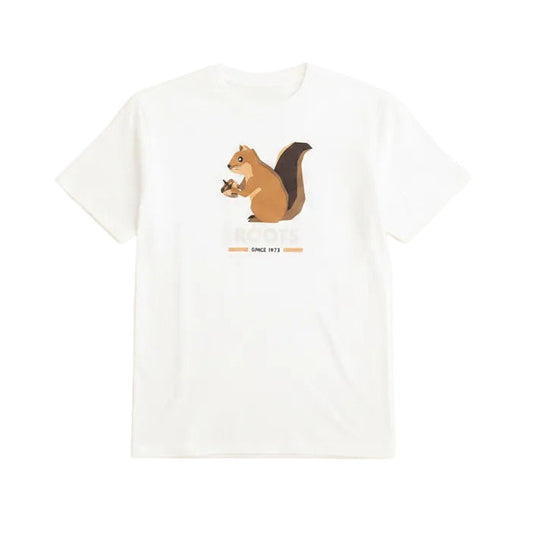 Roots ANIMAL 白 男女款 短袖T恤