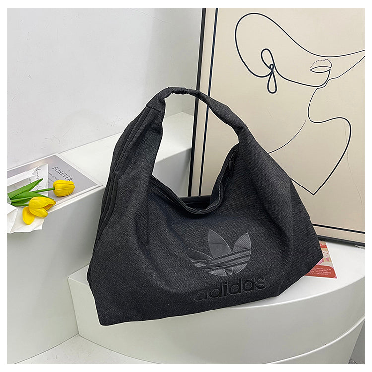 Adidas Originals logo 大容量 雲朵包 肩背包 小錢包 牛仔黑 牛仔藍