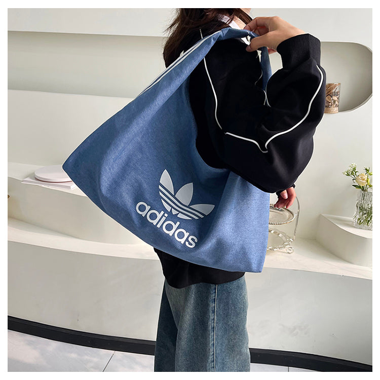Adidas Originals logo 大容量 雲朵包 肩背包 小錢包 牛仔黑 牛仔藍