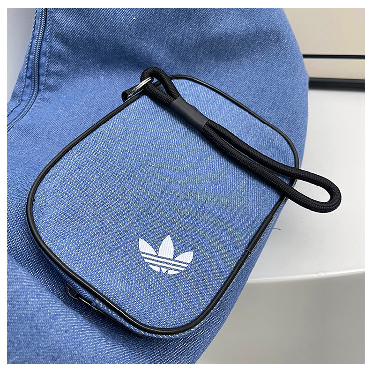 Adidas Originals logo 大容量 雲朵包 肩背包 小錢包 牛仔黑 牛仔藍
