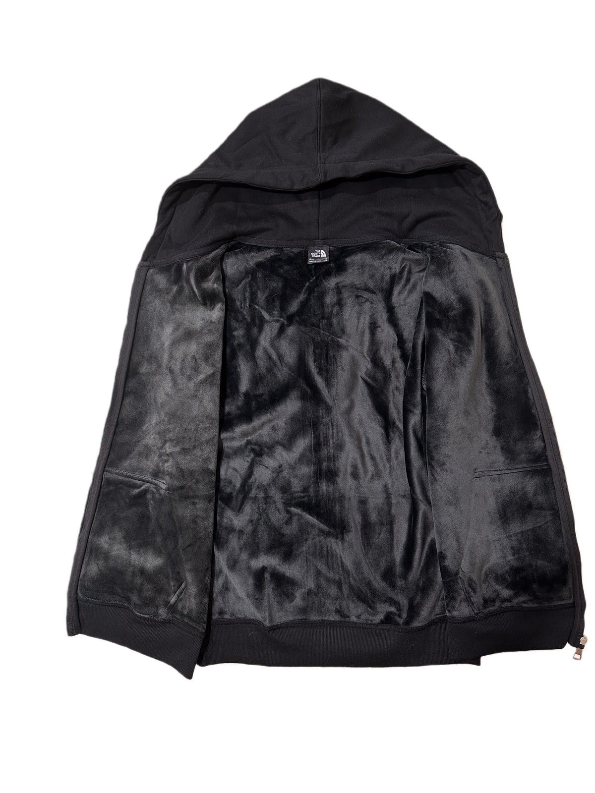THE NORTH FACE 男女款  LOGO連帽外套 刷毛 棉質 黑色