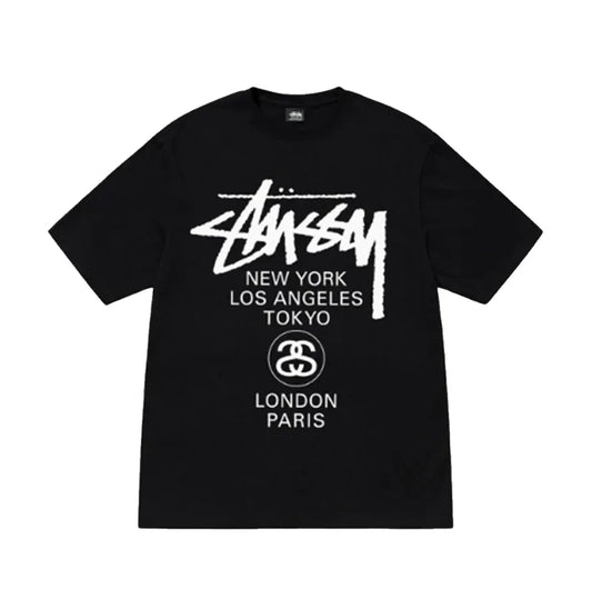 Stussy 24SS World Tour Tee 短T 黑色